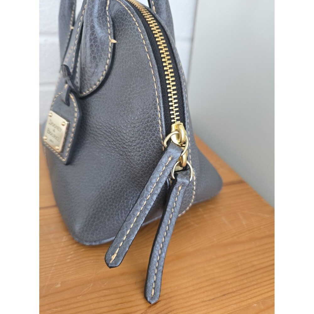 Dooney & Bourke Baby Domed Satchel Handbag Gray Leather - Picture 3 of 14